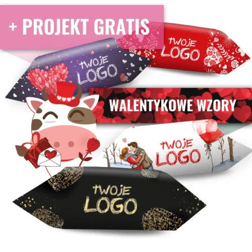 Krówki firmowe - walentynkowe
